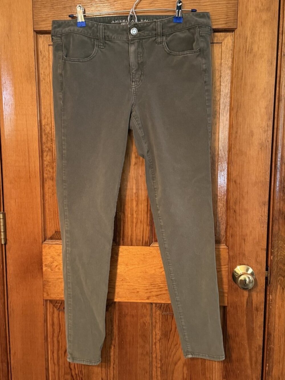 American Eagle Super Stretch Jeggings - Olive  - 12 Long